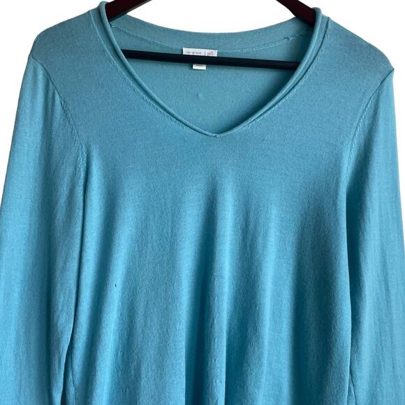J Jill Women‎ Sweater S Turquoise Lightweight Merino Wool Workwear Quiet Luxury - Picture 5 of 10